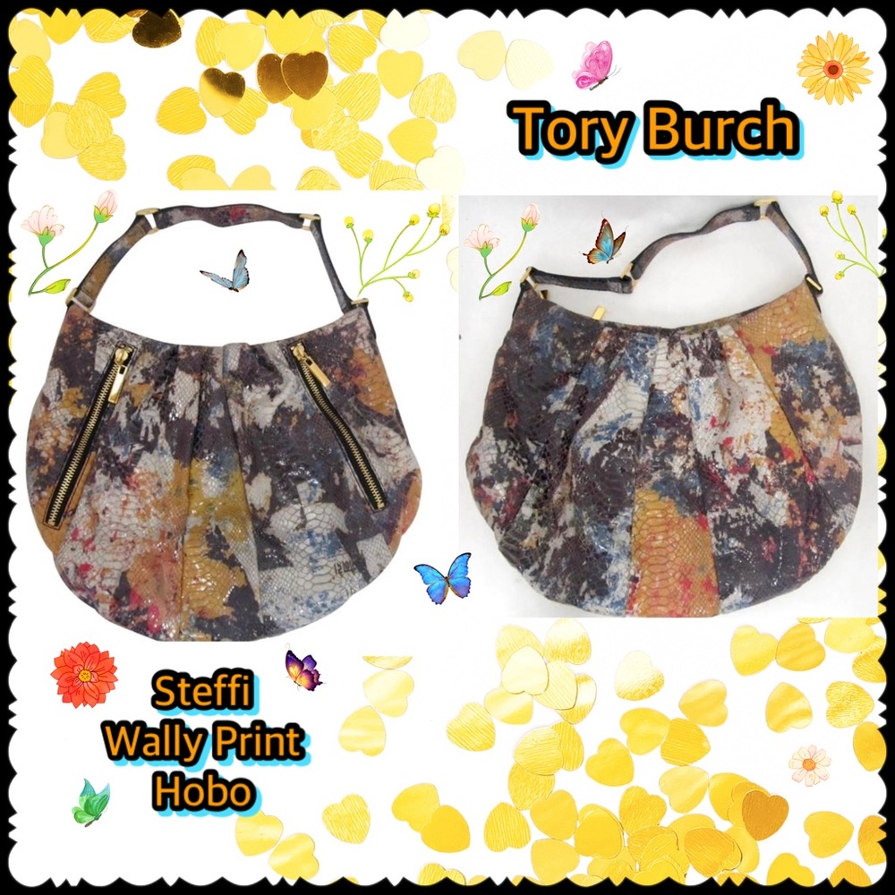 Tory Burch Colorful Abstract Print Hobo Bag